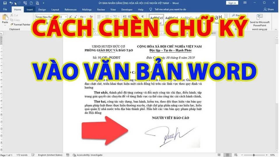 cách tạo và chèn chữ ký vào Word