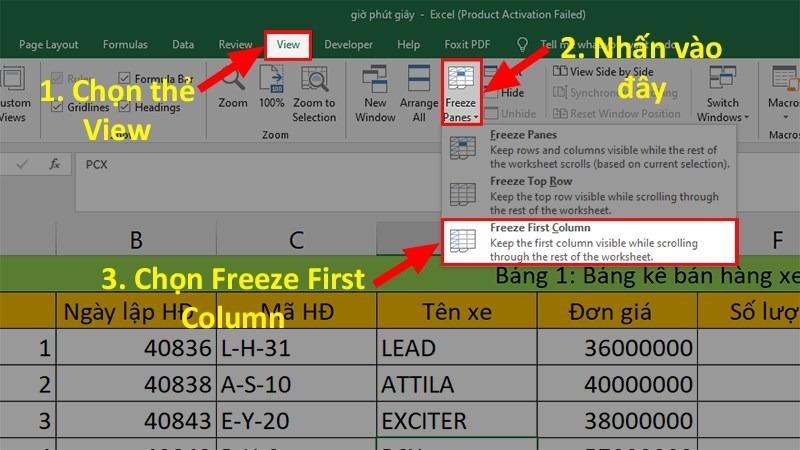 Hướng dẫn cố định ô trong Excel cực đơn giản và chi tiết