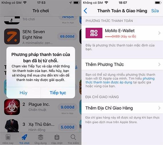 Câu hỏi thường gặp khi thanh toán App Store qua Ví MoMo