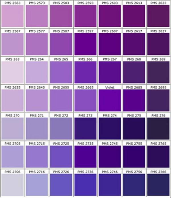 Bảng mã màu tím trong hệ thống HTML