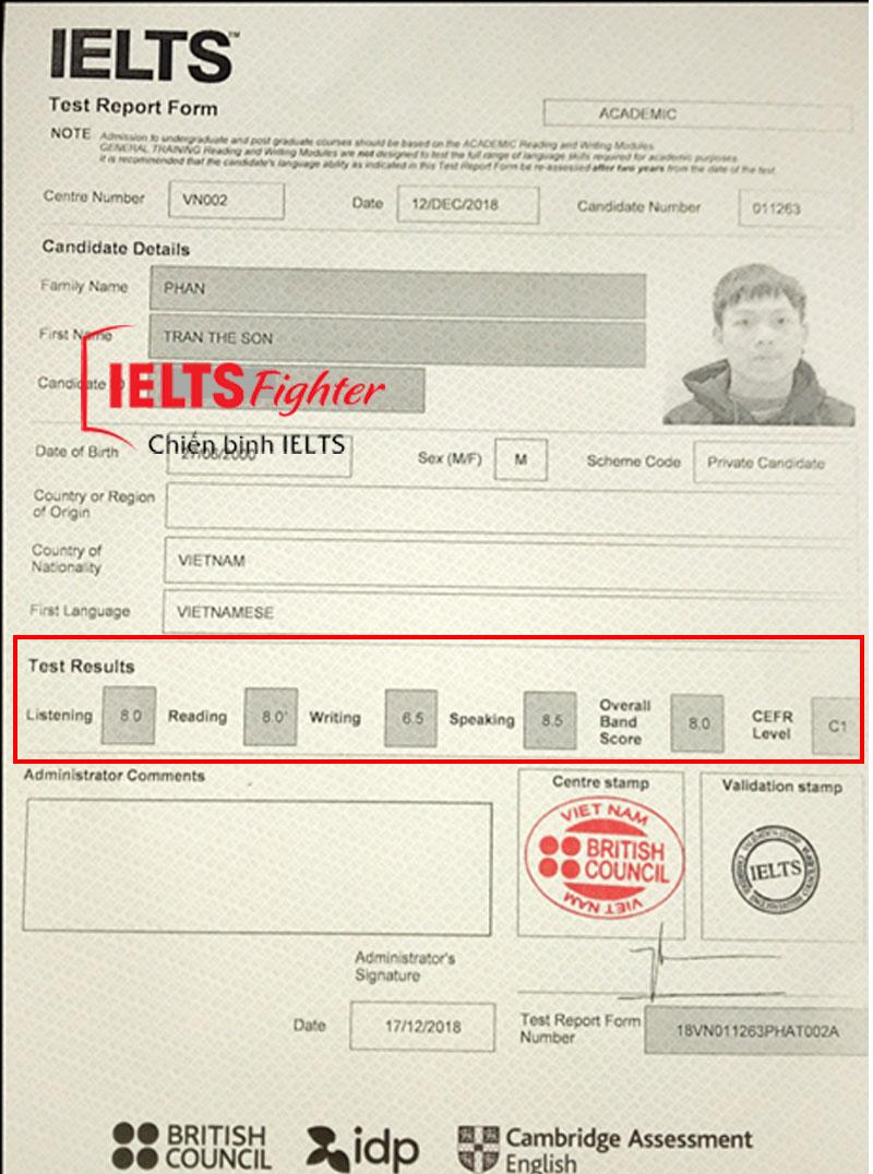 Kinh nghiệm luyện thi và tự học 8.0 IELTS của Sơm