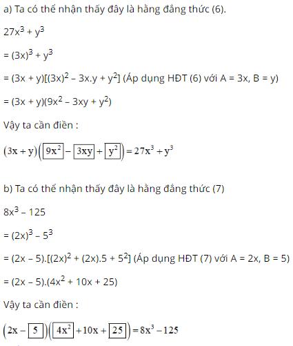 Bài 30, 31, 32, 33, 34, 35, 36, 37, 38  trang 16, 17 SGK Toán 8 tập 1 - Những hằng đẳng thức đáng nhớ (tiếp) - Luyện tập