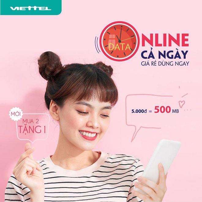 Đăng ký 3G Viettel 1 ngày 5k, 7k, 10k tiết kiệm