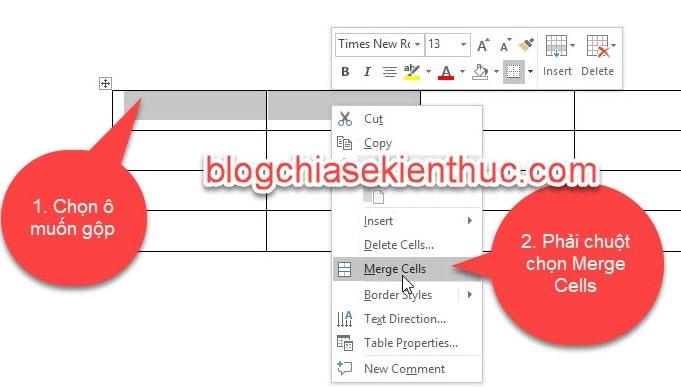 Các thao tác với bảng trong Word (gộp ô, tách ô, định dạng bảng… ) #2