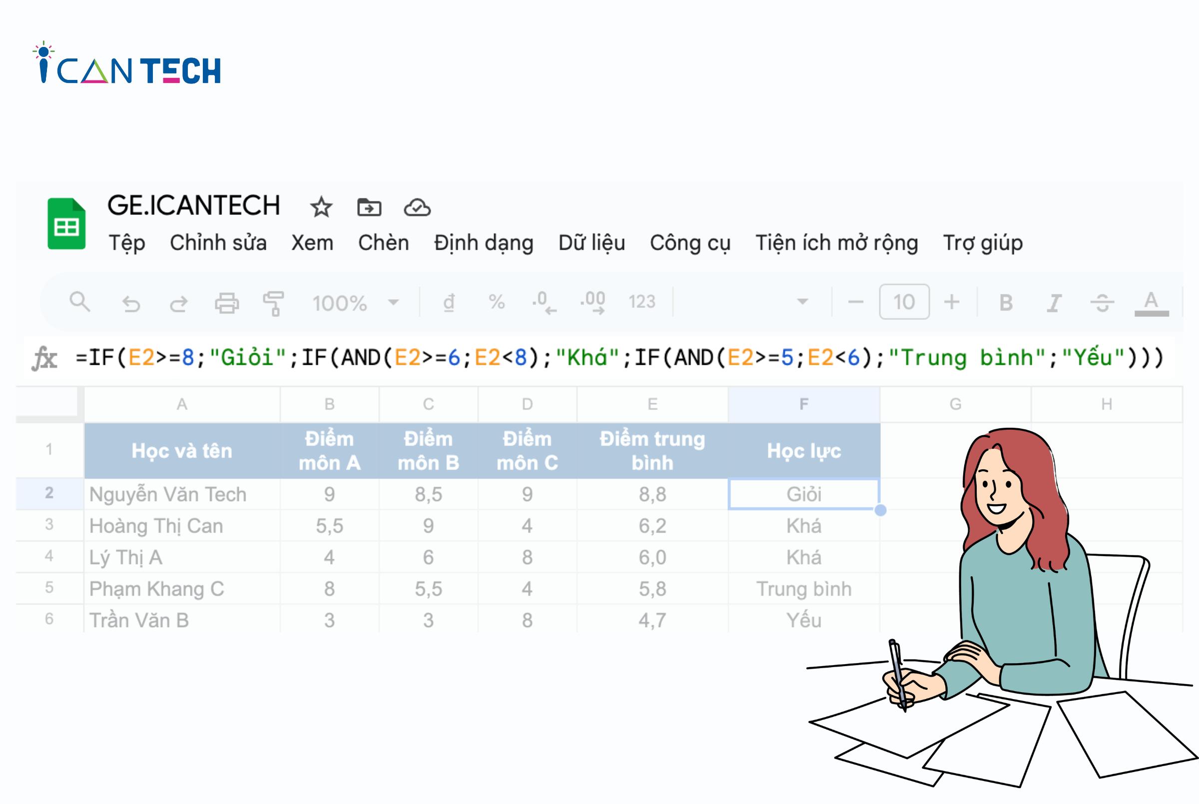 Cách xếp loại trong Excel - Hướng dẫn cụ thể