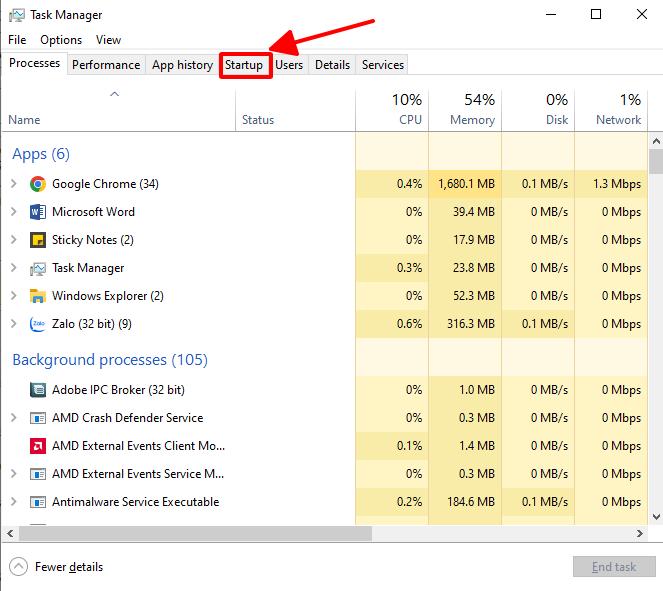 Cách tắt ứng dụng khởi động trong Windows