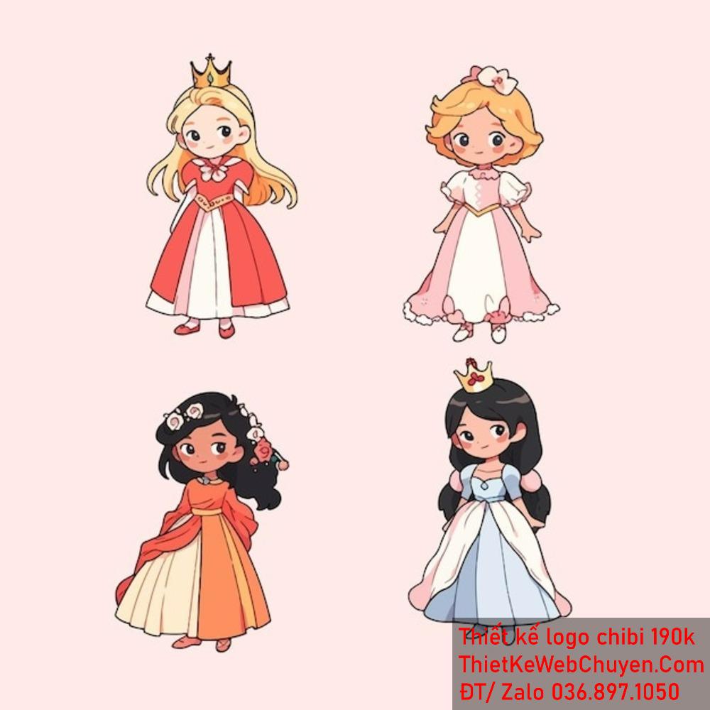 Chibi Công Chúa Disney, THIẾT KẾ CHIBI 190K CUTE ĐÁNG YÊU