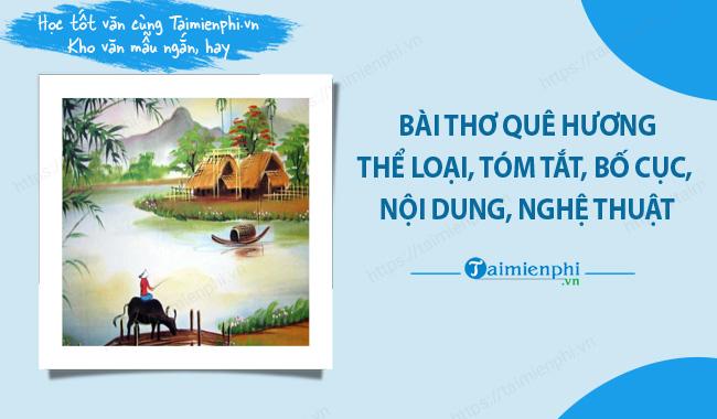 Bài thơ Quê hương: thể loại, tóm tắt, cấu trúc, nội dung, nghệ thuật