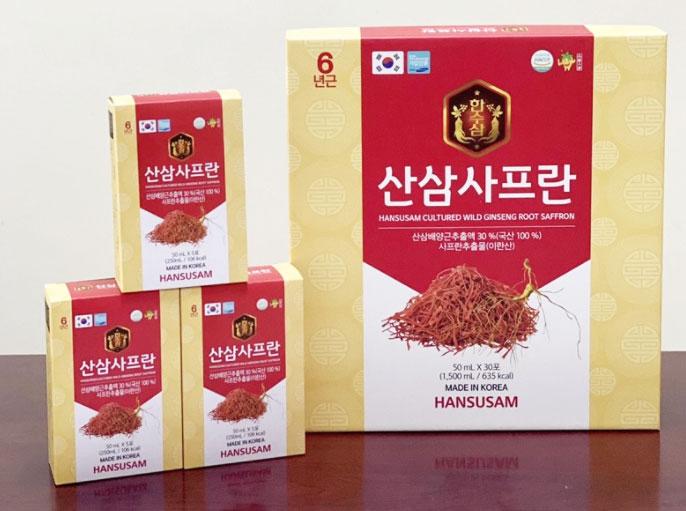 HANSUSAM - Nước Chiết Xuất Hồng Sâm Núi Nhụy Hoa Nghệ Tây Saffron