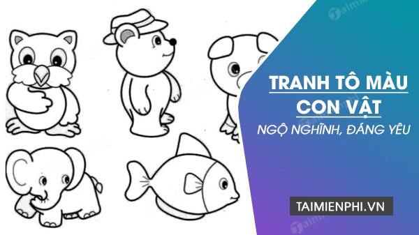 Bộ tranh tô màu con vật dành cho bé tập tô