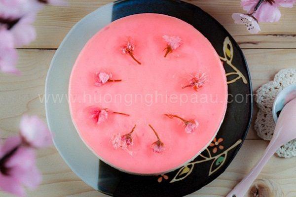 cách làm bánh sakura cheesecake