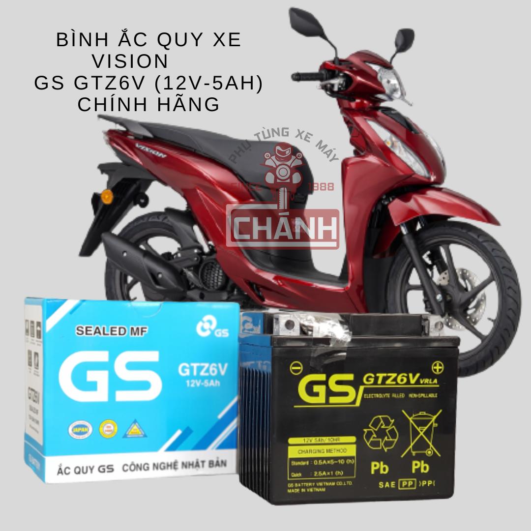 Bình ắc quy xe Vision chính hãng GS (12V-5ah)