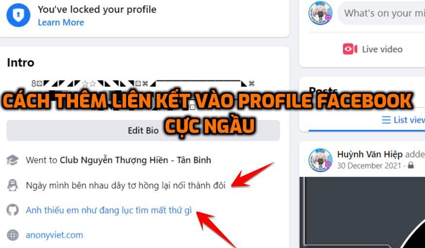 ADD LINK FACEBOOK CA NHAN