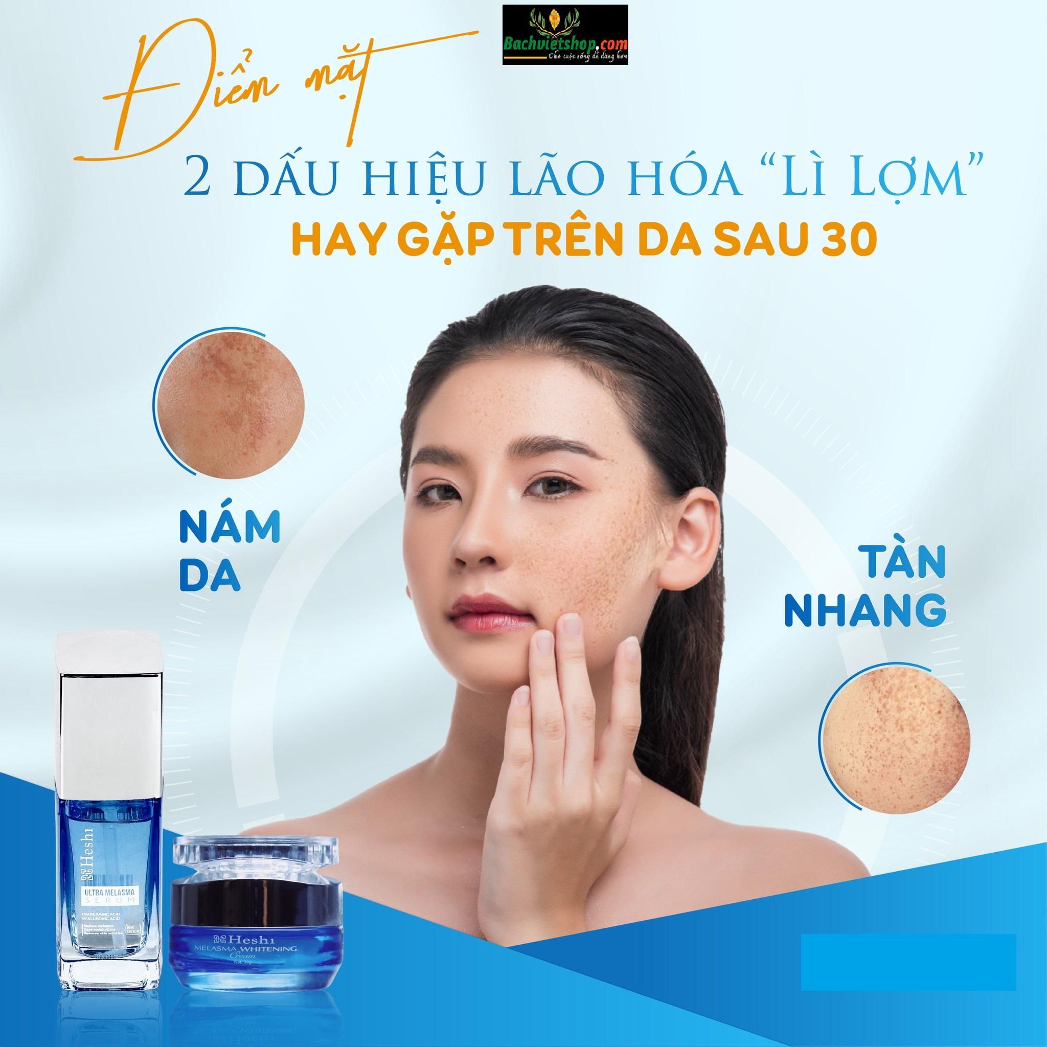 Kem Đặc Trị Nám Heshi Melasma Whitening Đánh Bay Tàn Nhang Hắc Sắc Tố