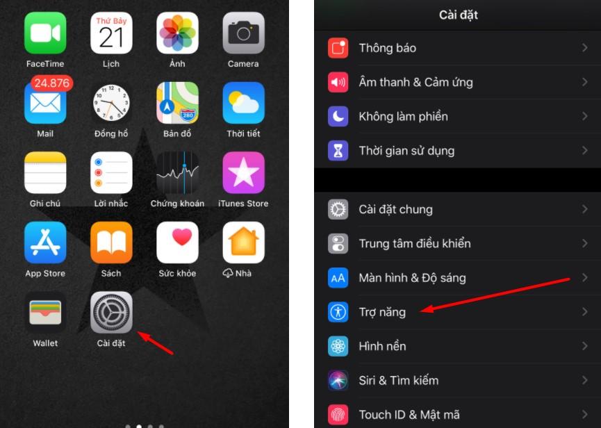 Cách bật nút home ảo trên iphone