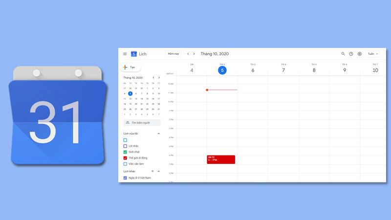 Ứng dụng Google Calendar