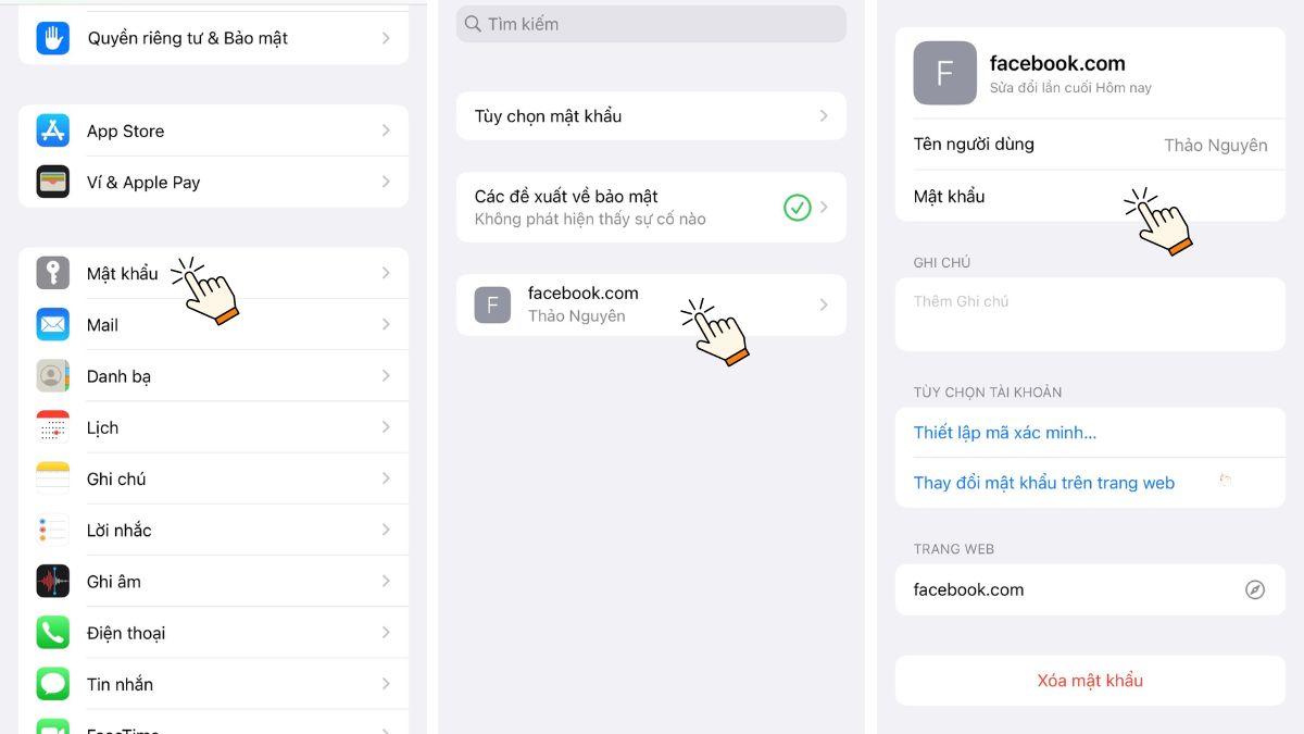 Cách xem mật khẩu Facebook đã lưu trên iPhone