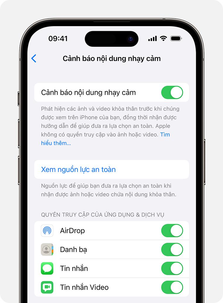 Giới thiệu về Cảnh báo nội dung nhạy cảm trên thiết bị Apple