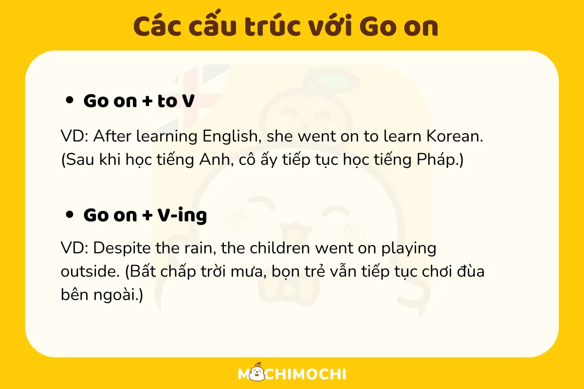 cấu trúc với go on