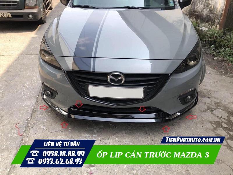 Ốp lip cản trước Mazda 3 giúp tăng thêm sự nổi bật đầu xe