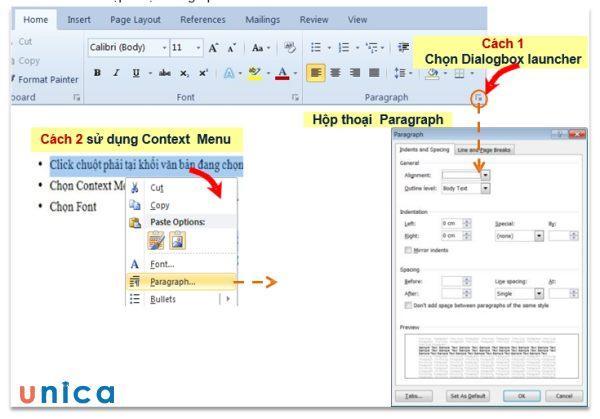 Paragraph trong word là một đơn vị văn bản